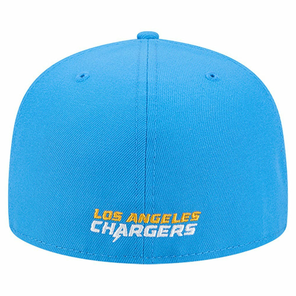 Los Angeles Chargers New Era Overlap Wordmark 59FIFTY Fitted Hat - Powder Blue Hats