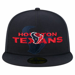 Houston Texans New Era Overlap Wordmark 59FIFTY Fitted Hat - Navy Hats