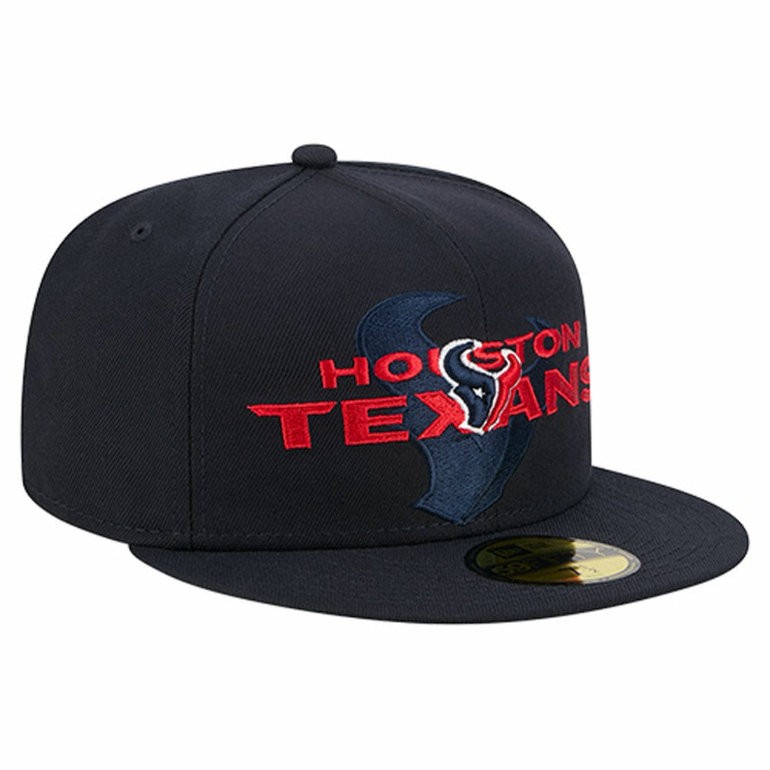 Houston Texans New Era Overlap Wordmark 59FIFTY Fitted Hat - Navy Hats