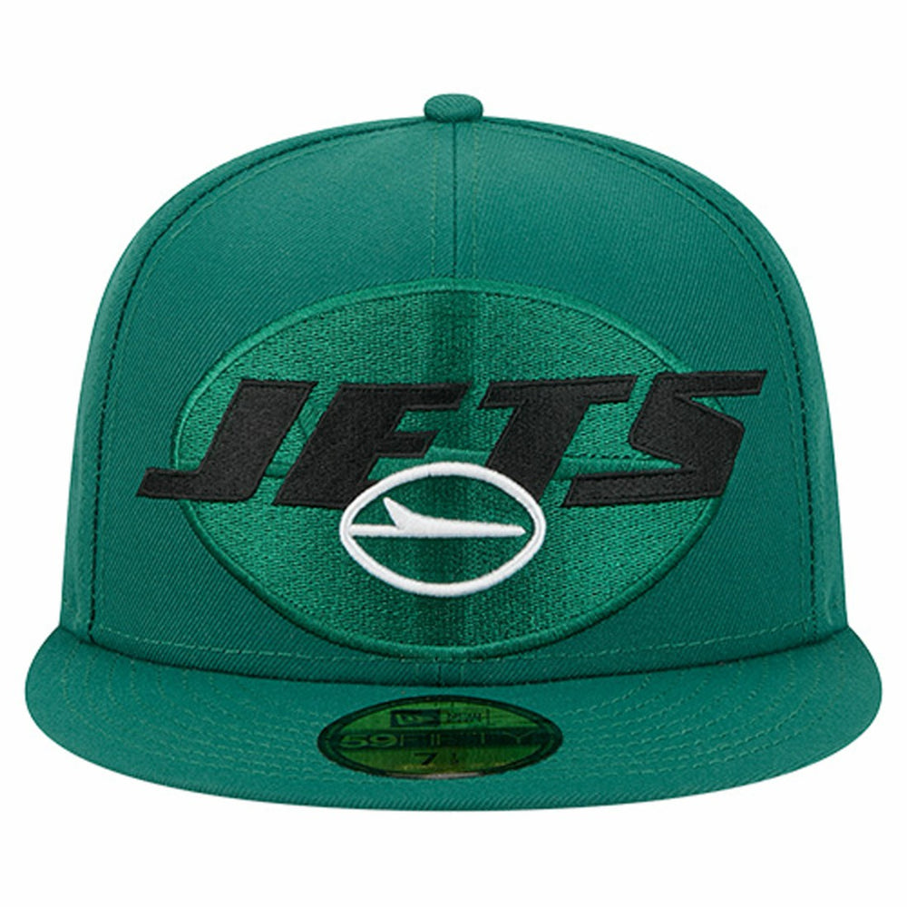 New York Jets New Era Overlap Wordmark 59FIFTY Fitted Hat - Green Hats