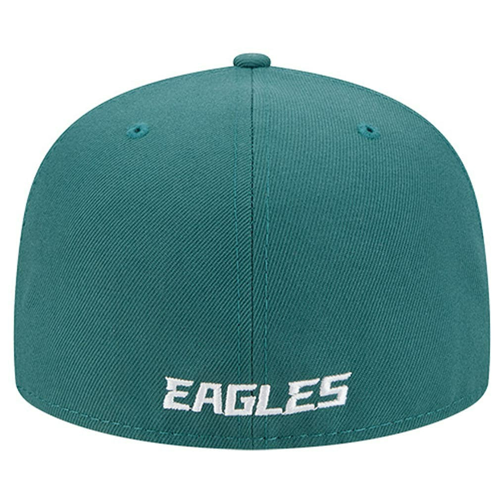 Philadelphia Eagles New Era Overlap Wordmark 59FIFTY Fitted Hat - Midnight Green Hats