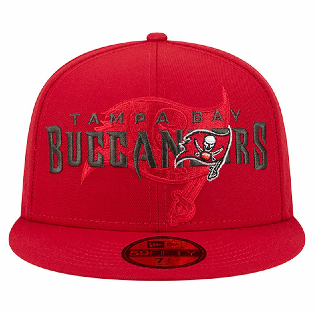 Tampa Bay Buccaneers New Era Overlap Wordmark 59FIFTY Fitted Hat - Red Hats