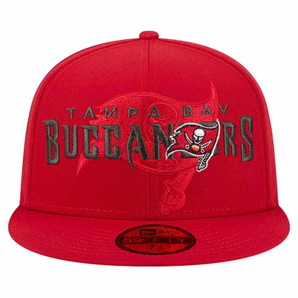 Tampa Bay Buccaneers New Era Overlap Wordmark 59FIFTY Fitted Hat - Red Hats