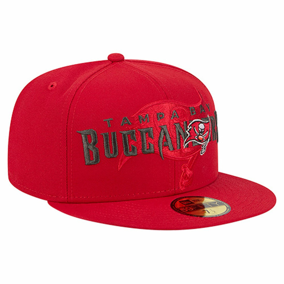 Tampa Bay Buccaneers New Era Overlap Wordmark 59FIFTY Fitted Hat - Red Hats