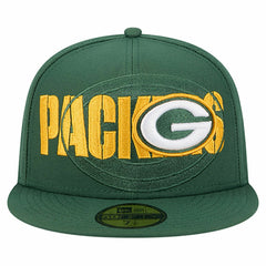 Green Bay Packers New Era Overlap Wordmark 59FIFTY Fitted Hat - Green Hats