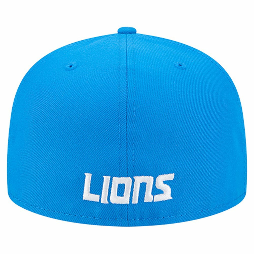 Detroit Lions New Era Overlap Wordmark 59FIFTY Fitted Hat - Blue Hats