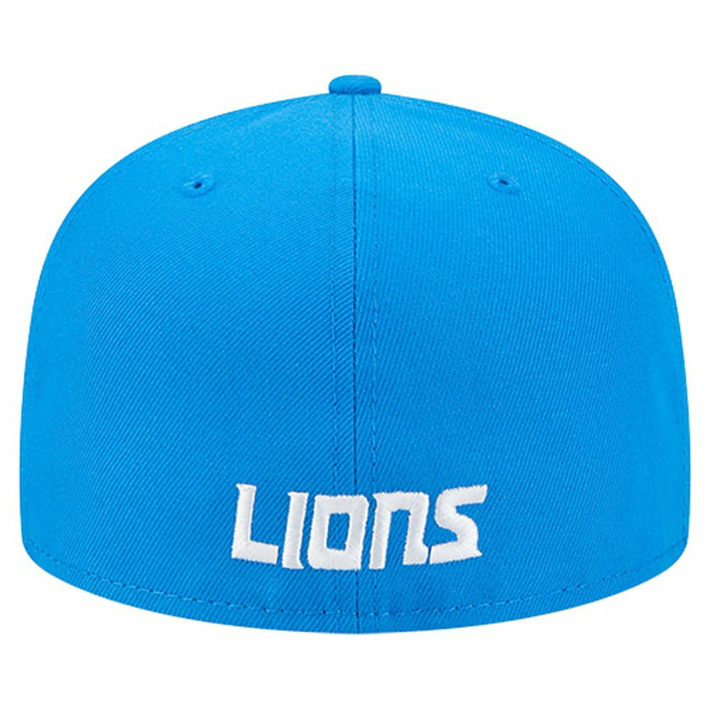 Detroit Lions New Era Overlap Wordmark 59FIFTY Fitted Hat - Blue Hats