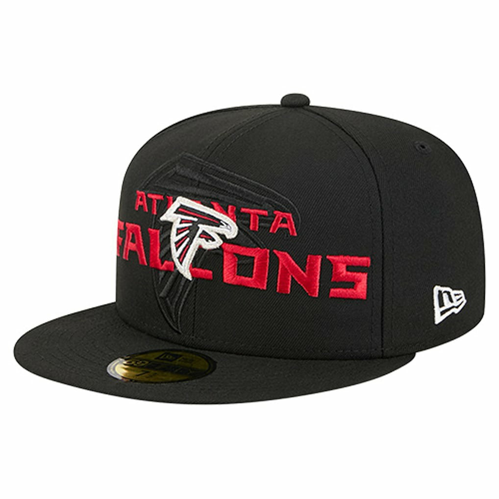 Atlanta Falcons New Era Overlap Wordmark 59FIFTY Fitted Hat - Black Hats