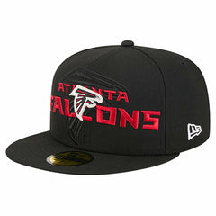 Atlanta Falcons New Era Overlap Wordmark 59FIFTY Fitted Hat - Black Hats