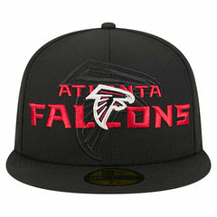 Atlanta Falcons New Era Overlap Wordmark 59FIFTY Fitted Hat - Black Hats