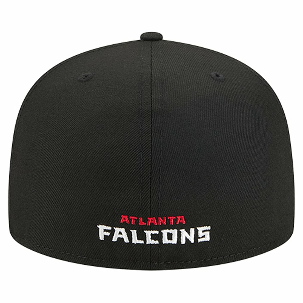 Atlanta Falcons New Era Overlap Wordmark 59FIFTY Fitted Hat - Black Hats