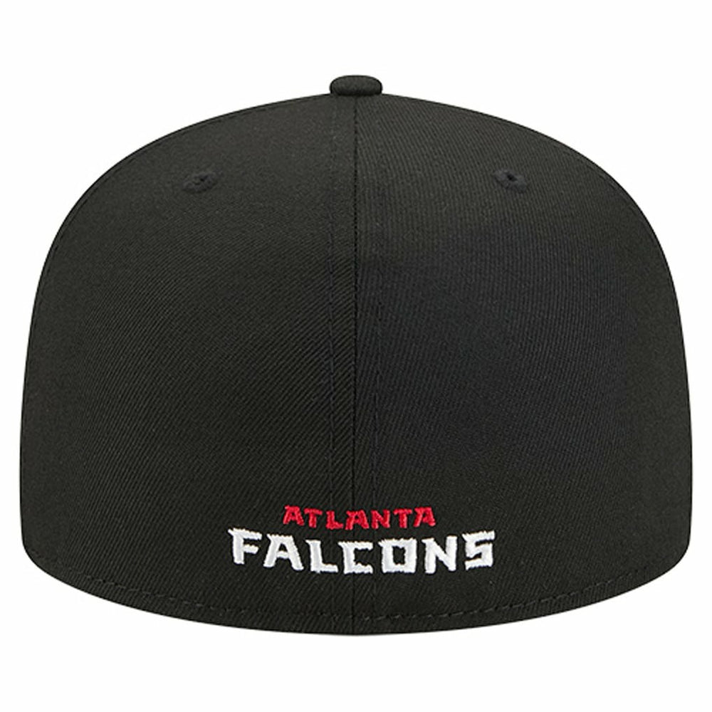 Atlanta Falcons New Era Overlap Wordmark 59FIFTY Fitted Hat - Black Hats