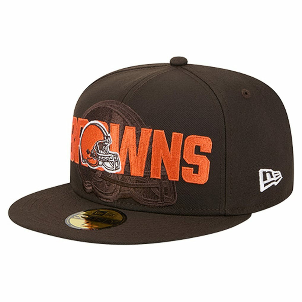 Cleveland Browns New Era Overlap Wordmark 59FIFTY Fitted Hat - Brown Hats