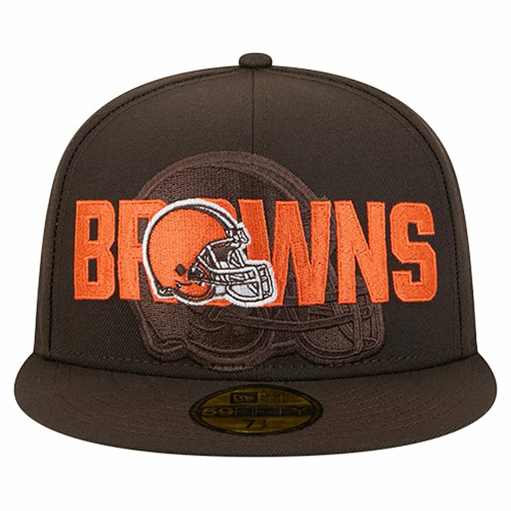 Cleveland Browns New Era Overlap Wordmark 59FIFTY Fitted Hat - Brown Hats