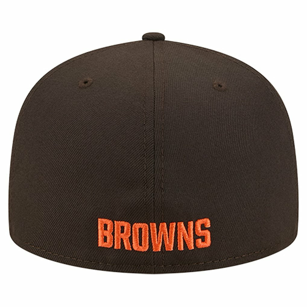 Cleveland Browns New Era Overlap Wordmark 59FIFTY Fitted Hat - Brown Hats