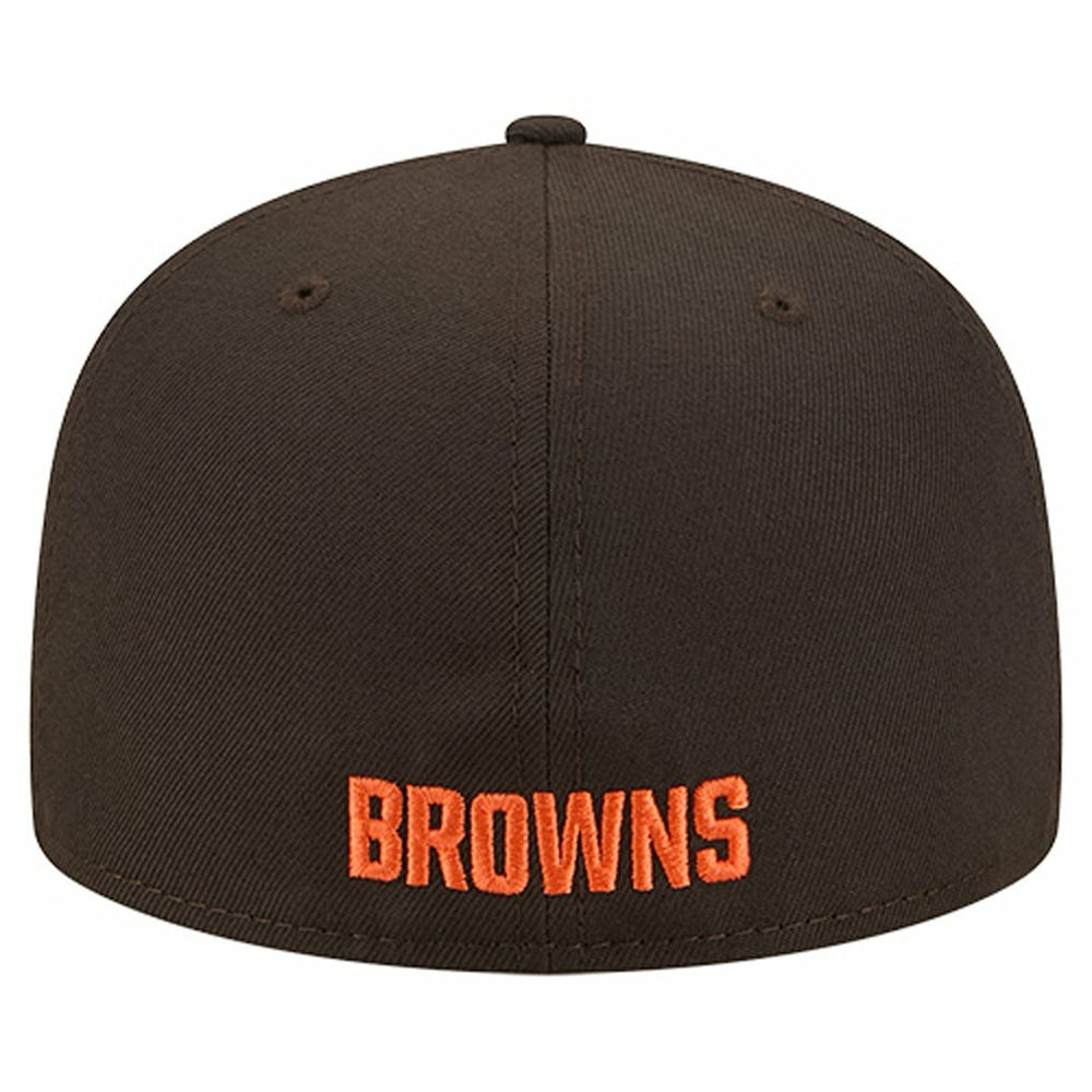 Cleveland Browns New Era Overlap Wordmark 59FIFTY Fitted Hat - Brown Hats