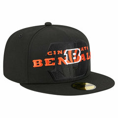 Cincinnati Bengals New Era Overlap Wordmark 59FIFTY Fitted Hat - Black Hats