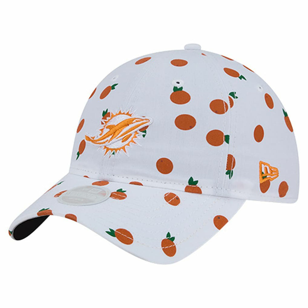 Miami Dolphins New Era Women's Fruit Pattern 9TWENTY Adjustable Hat - White Hats