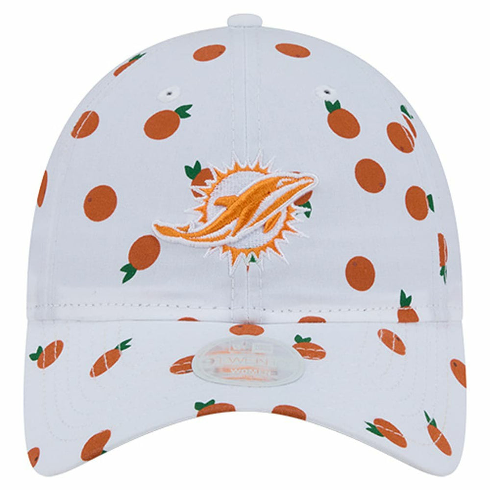 Miami Dolphins New Era Women's Fruit Pattern 9TWENTY Adjustable Hat - White Hats