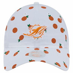 Miami Dolphins New Era Women's Fruit Pattern 9TWENTY Adjustable Hat - White Hats