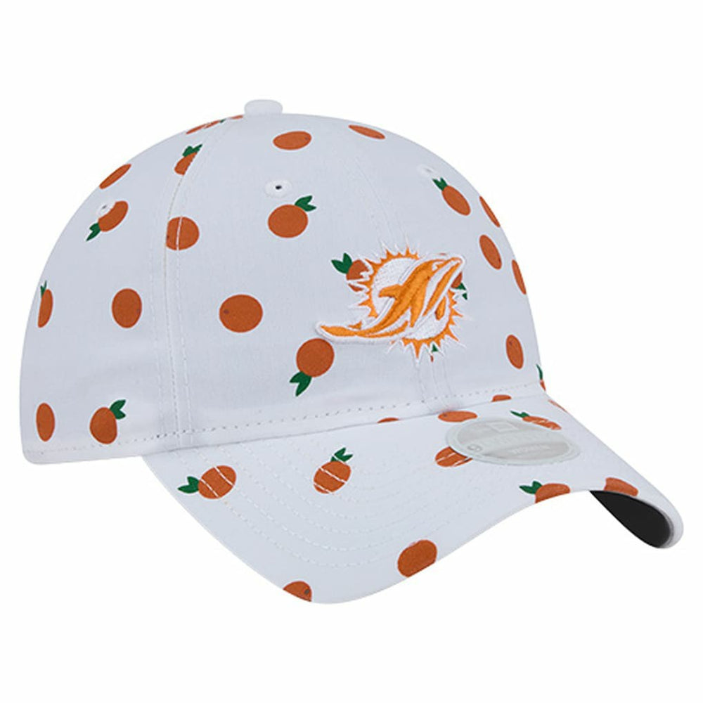 Miami Dolphins New Era Women's Fruit Pattern 9TWENTY Adjustable Hat - White Hats