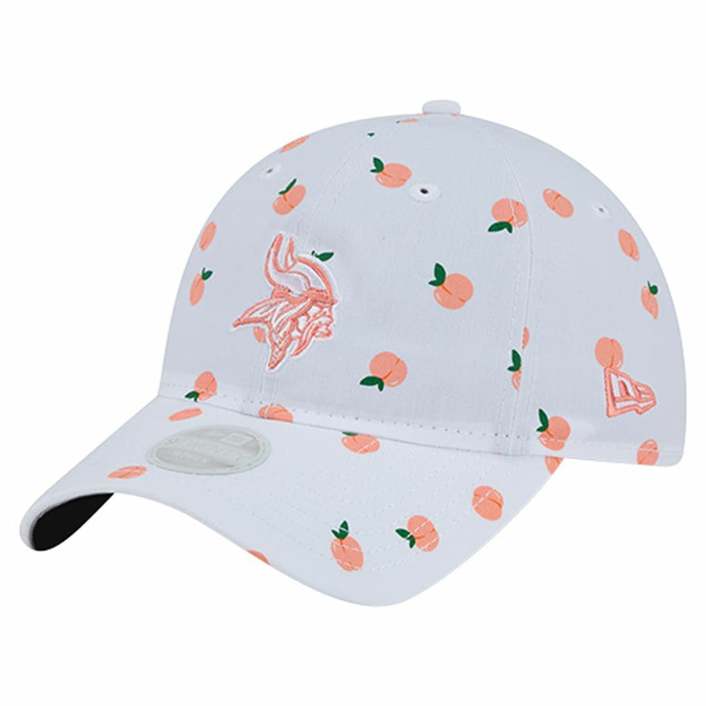 Minnesota Vikings New Era Women's Fruit Pattern 9TWENTY Adjustable Hat - White Hats