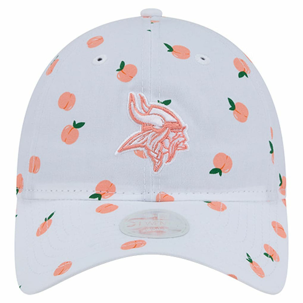 Minnesota Vikings New Era Women's Fruit Pattern 9TWENTY Adjustable Hat - White Hats