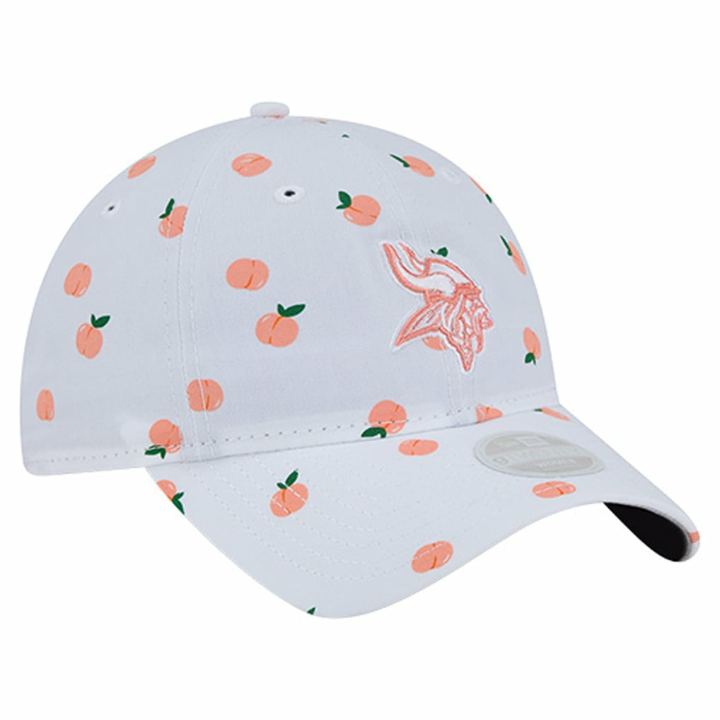 Minnesota Vikings New Era Women's Fruit Pattern 9TWENTY Adjustable Hat - White Hats