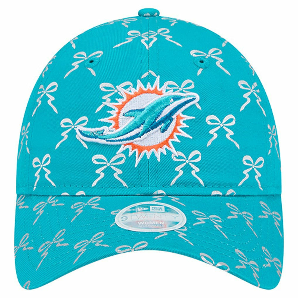 Miami Dolphins New Era Women's Ribbon 9TWENTY Adjustable Hat - Aqua Hats