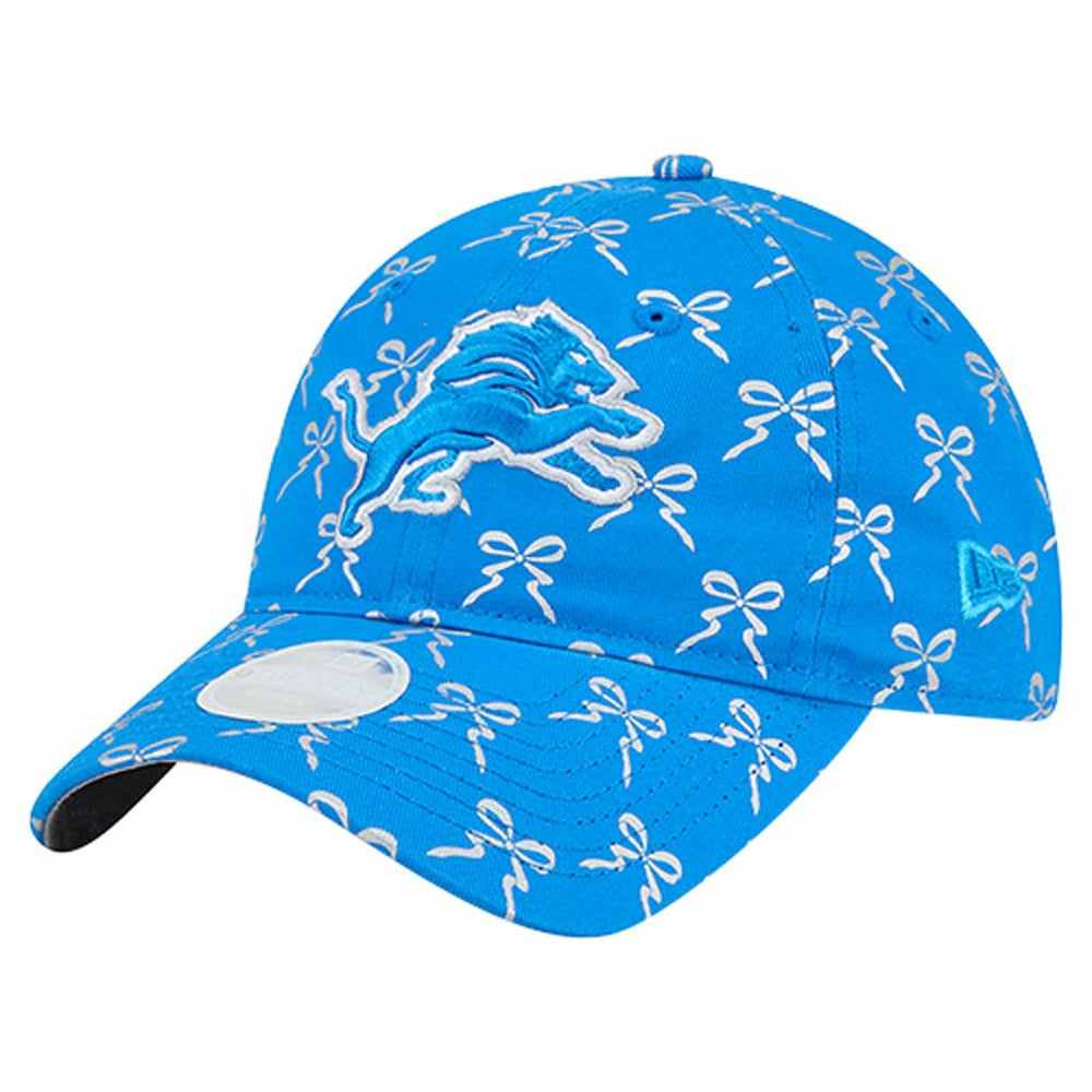 Detroit Lions New Era Women's Ribbon 9TWENTY Adjustable Hat - Blue Hats