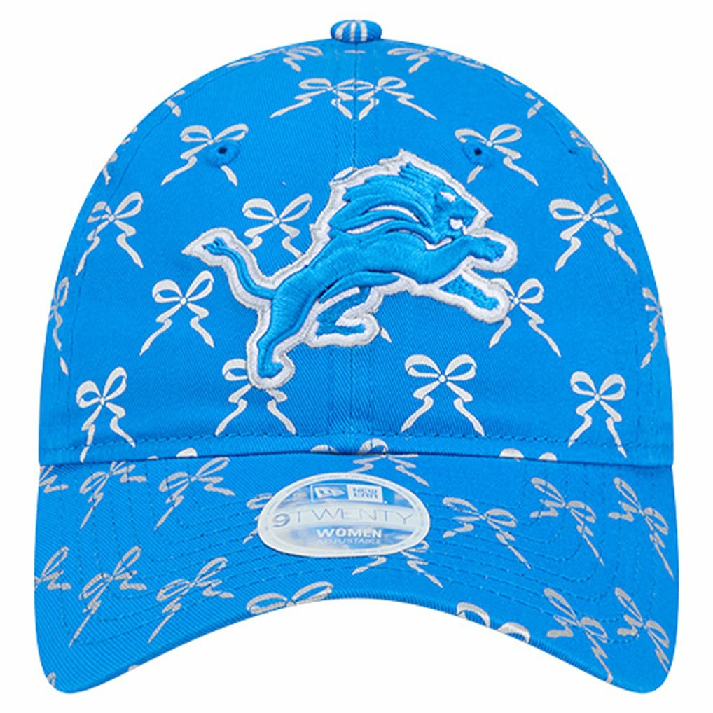 Detroit Lions New Era Women's Ribbon 9TWENTY Adjustable Hat - Blue Hats