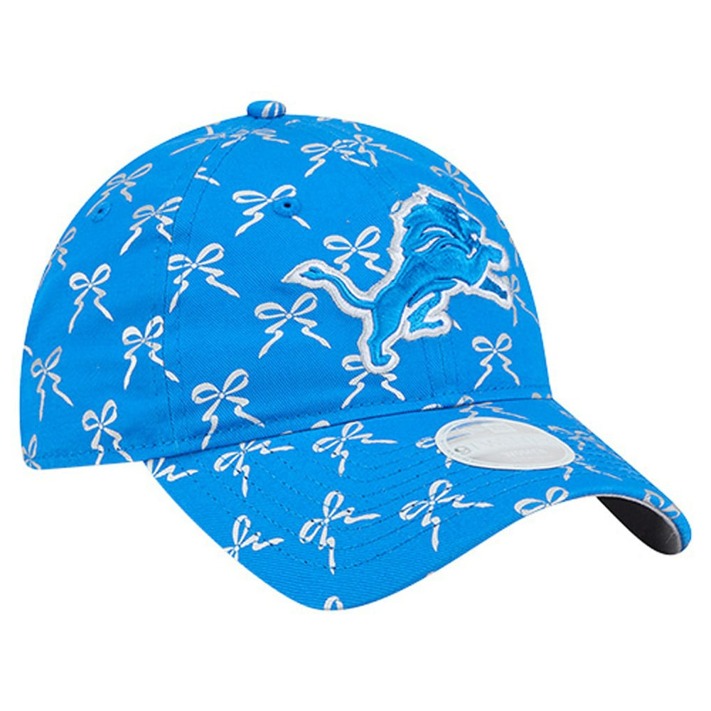 Detroit Lions New Era Women's Ribbon 9TWENTY Adjustable Hat - Blue Hats