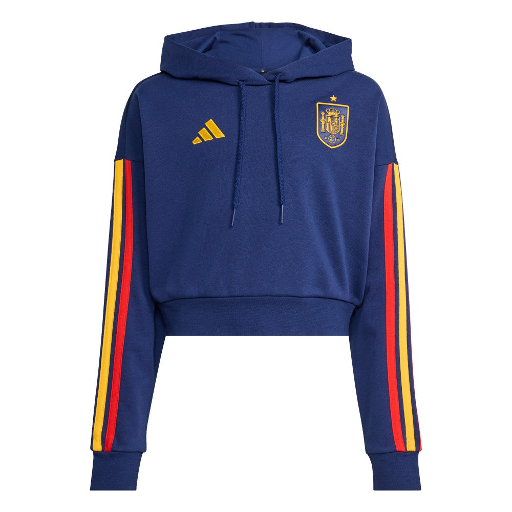 Spain National Team Women's FIFA x World Cup Alphaskin Cropped Hoodie Navy - Adidas for sale