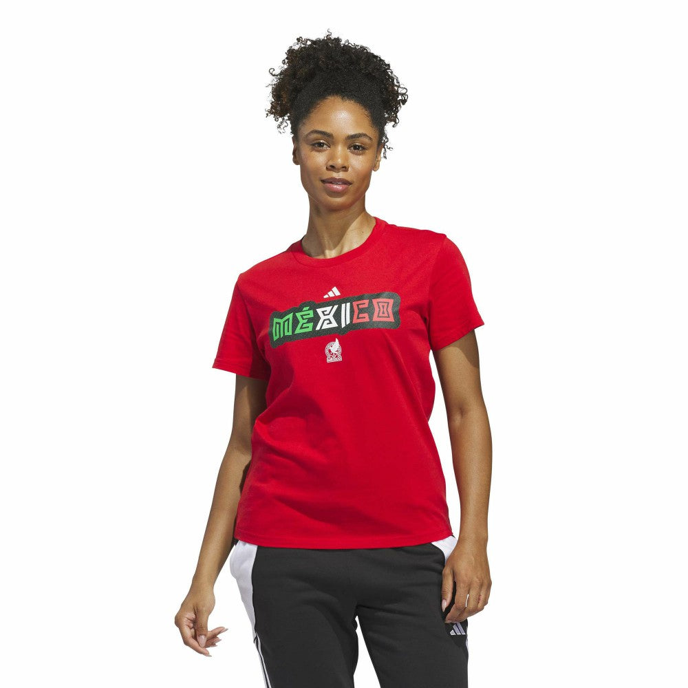 Mexico National Team Women's Jersey Hook T-Shirt Red - Adidas discount