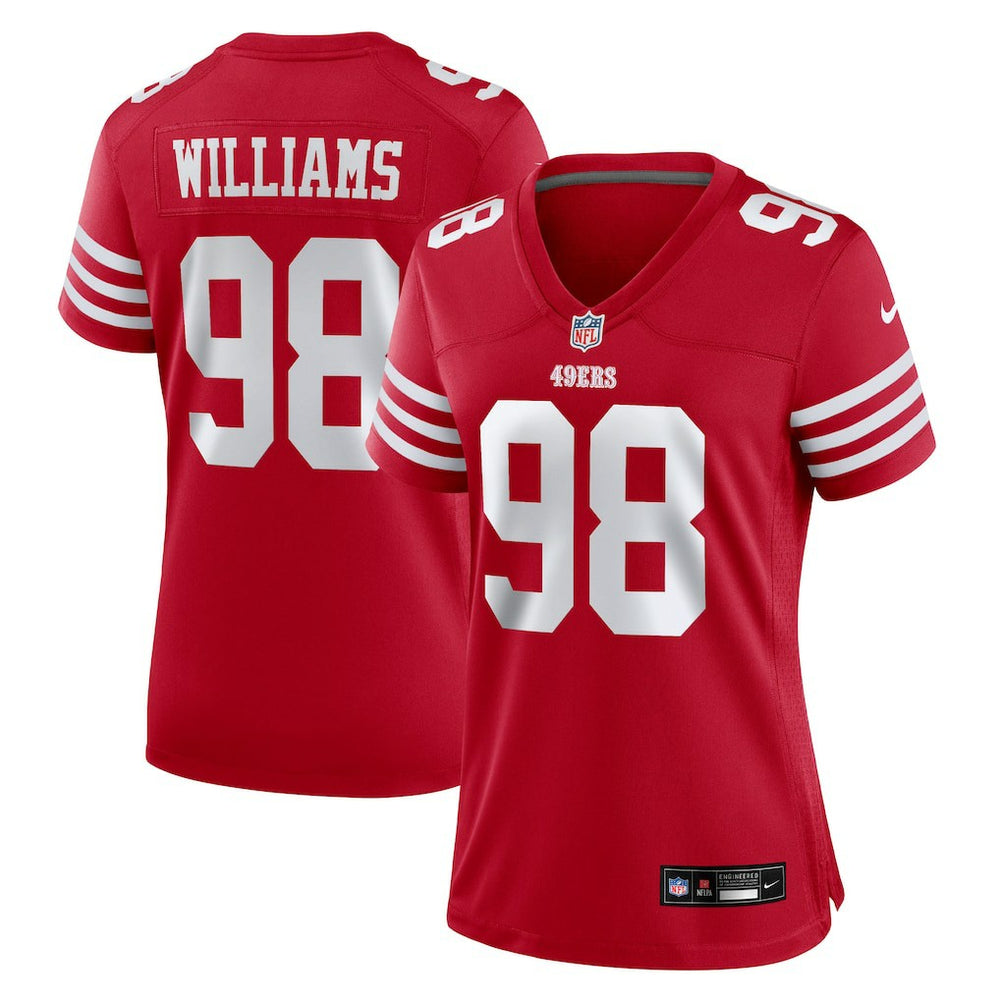 Mykel Williams San Francisco 49ers Women's Team Game Jersey - Scarlet Jerseys