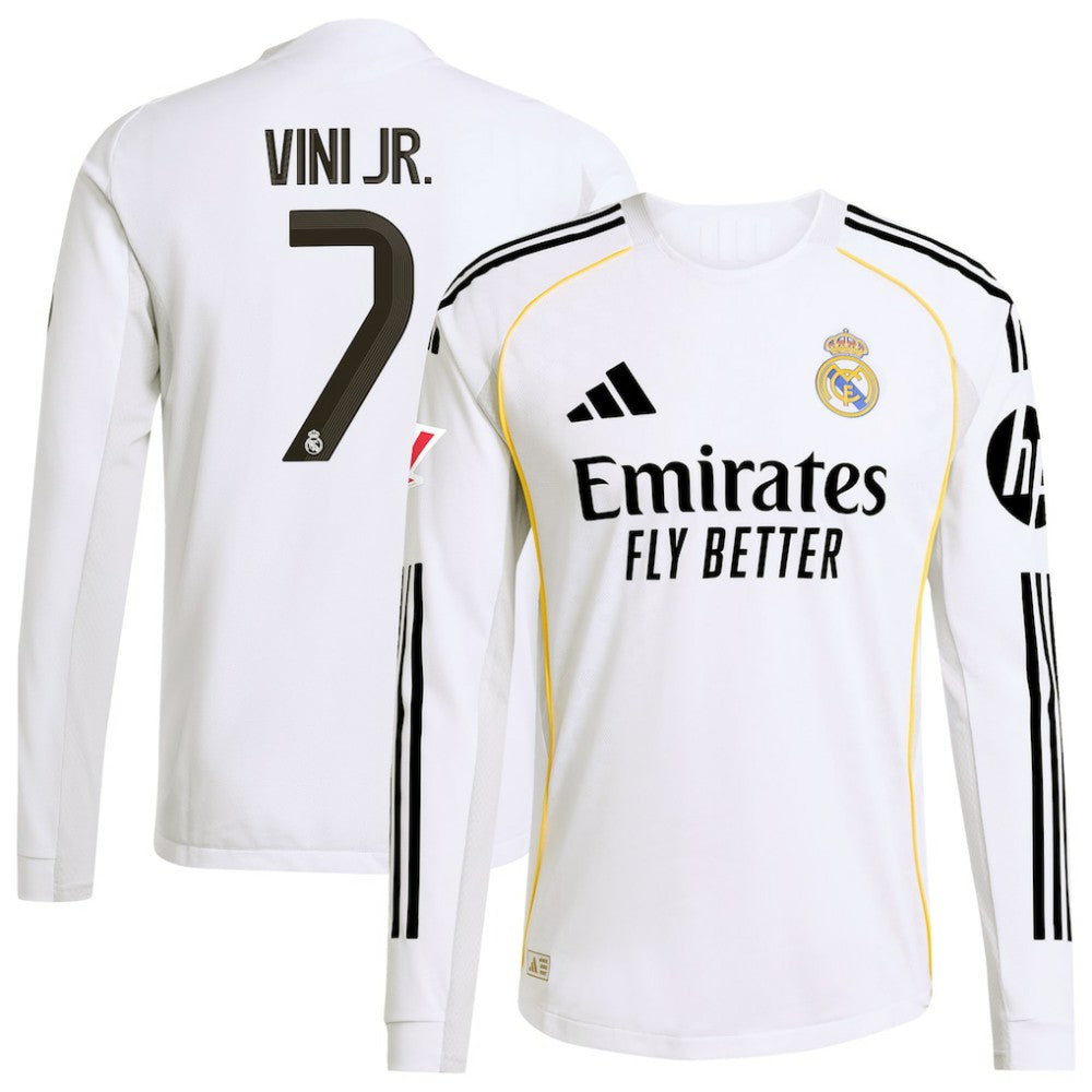 Vini Jr. Real Madrid 2025/26 Home Long Sleeve Jersey White - Adidas outlet