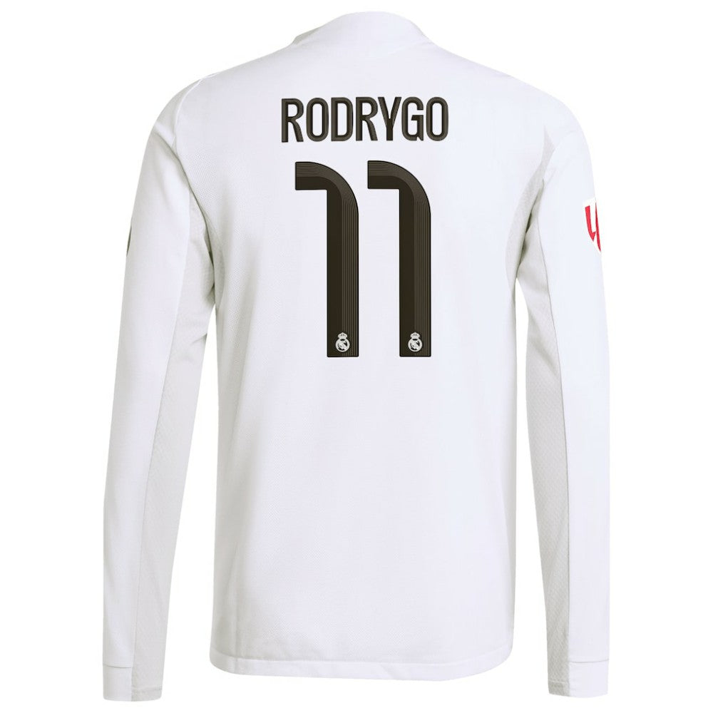 Rodrygo Real Madrid 2025/26 Home Long Sleeve Jersey White - Adidas sale