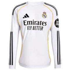 Jude Bellingham Real Madrid 2025/26 Home Replica Long Sleeve Jersey White - Adidas cheap