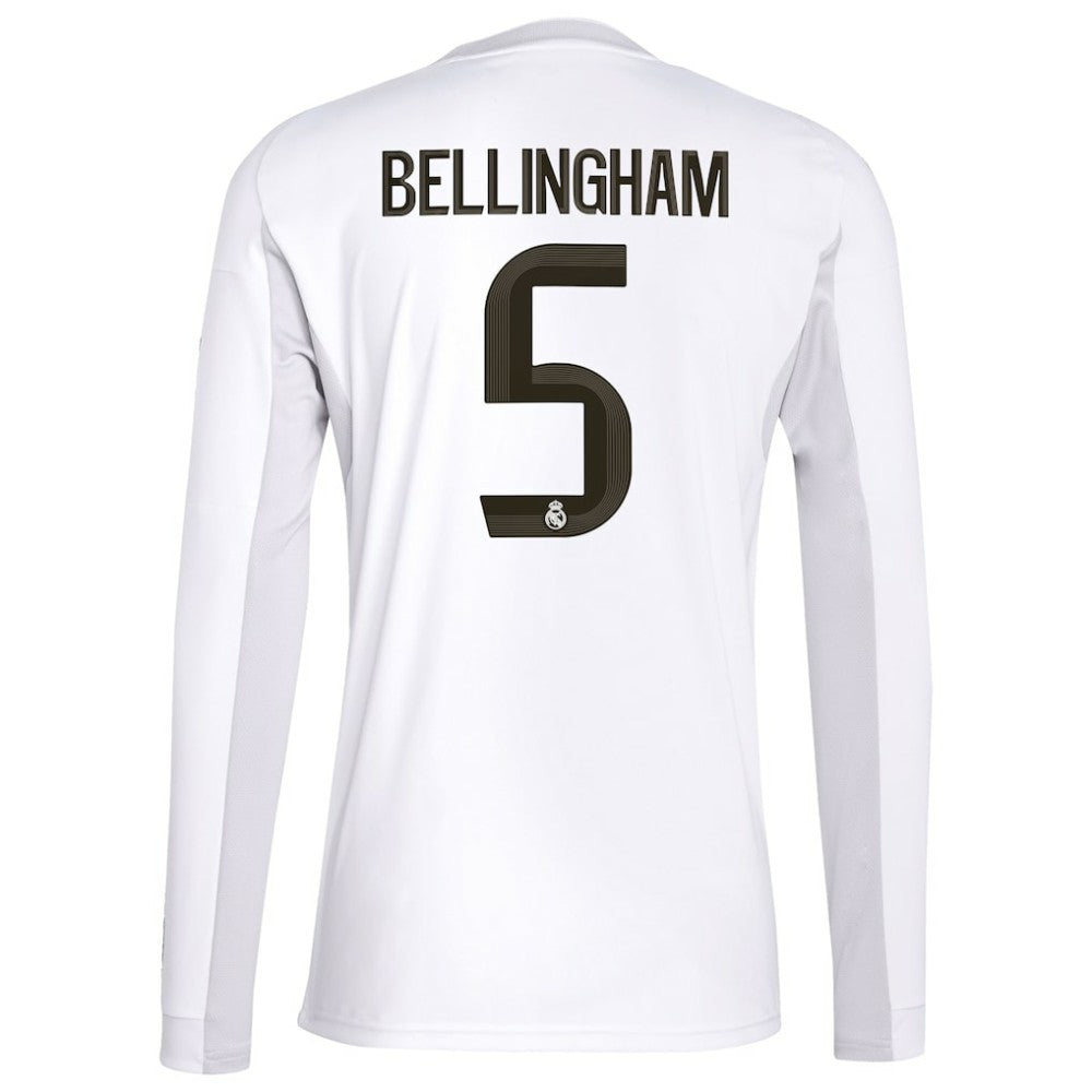 Jude Bellingham Real Madrid 2025/26 Home Replica Long Sleeve Jersey White - Adidas cheap