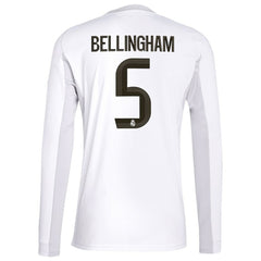 Jude Bellingham Real Madrid 2025/26 Home Replica Long Sleeve Jersey White - Adidas cheap