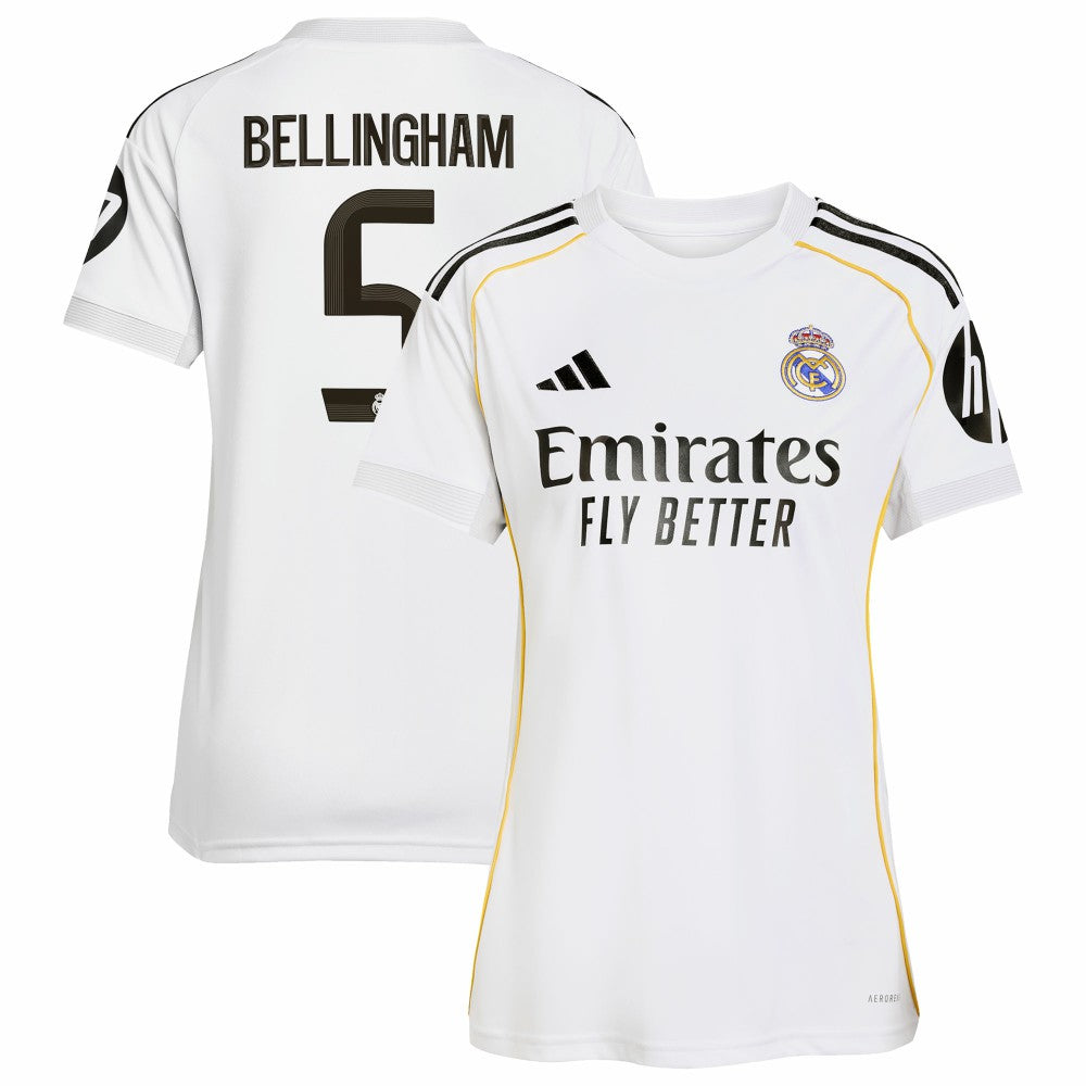 Jude Bellingham Real Madrid Women's 2025/26 Home Replica Jersey White - Adidas discount