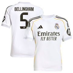 Jude Bellingham Real Madrid Youth 2025/26 Home Replica Jersey White - Adidas for sale