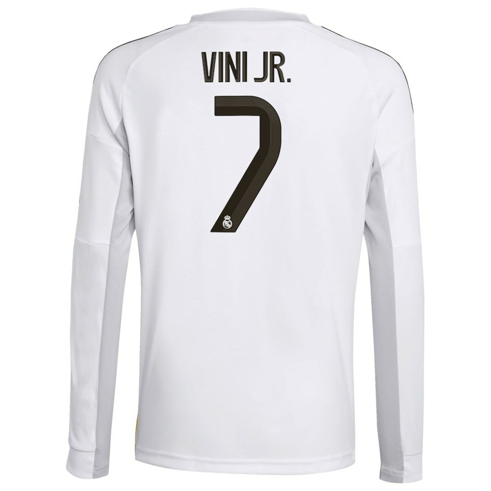Vini Jr. Real Madrid Youth 2025/26 Home Replica Long Sleeve Jersey White - Adidas discount