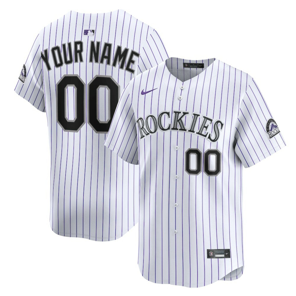 Colorado Rockies Nike Youth Home Custom Limited Jersey - White Jerseys