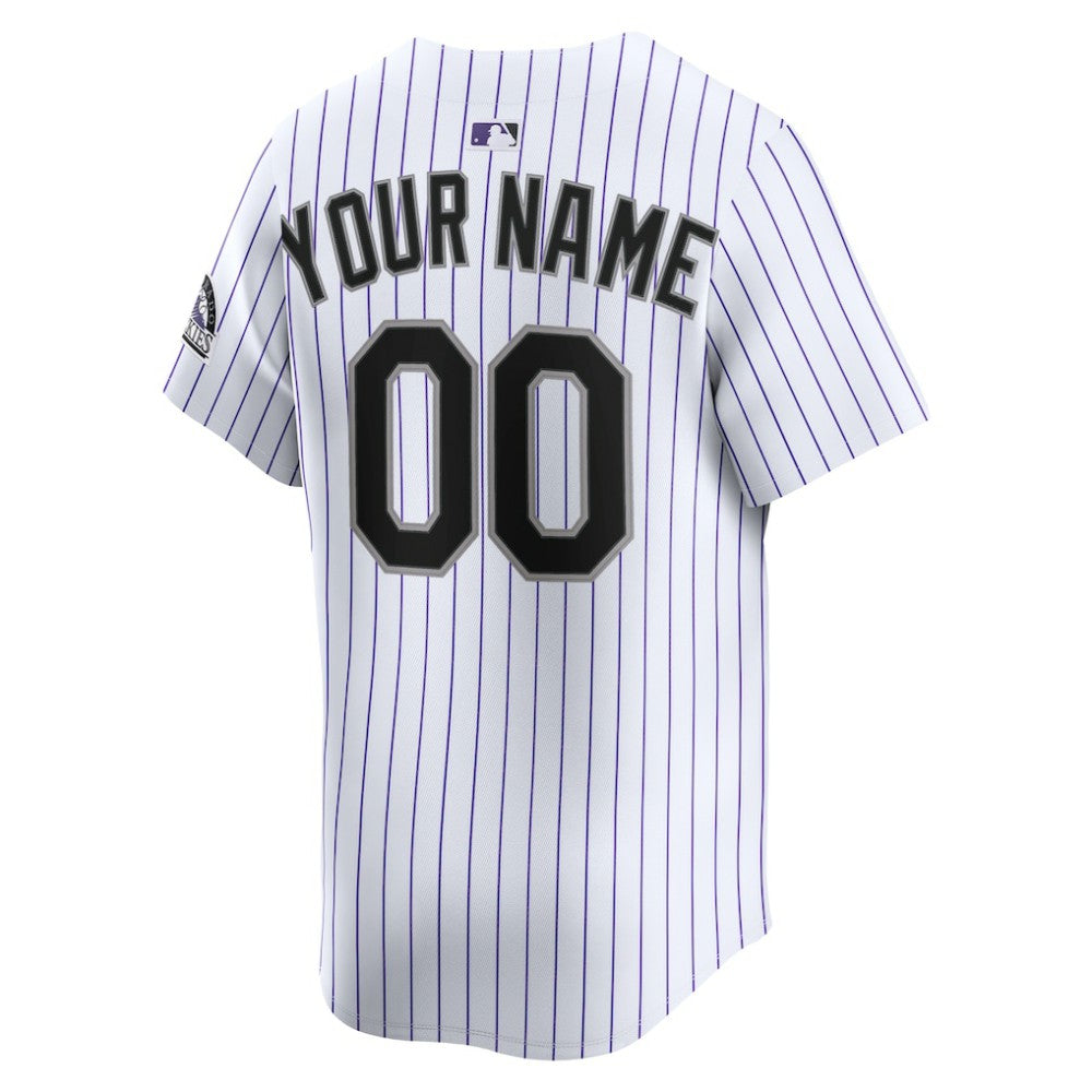 Colorado Rockies Nike Youth Home Custom Limited Jersey - White Jerseys