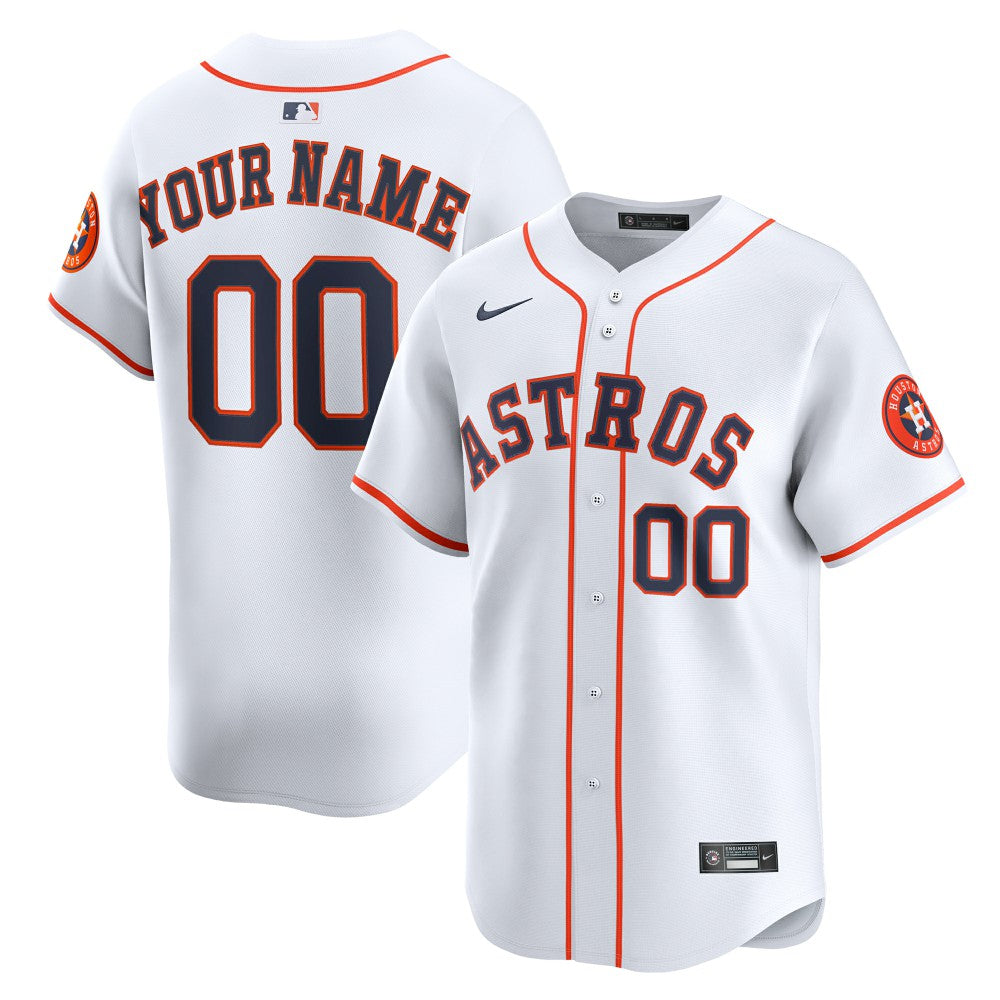 Houston Astros Nike Youth Home Custom Limited Jersey - White Jerseys
