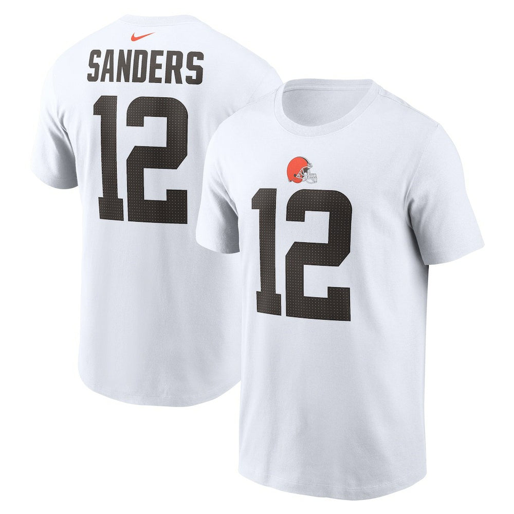 Shedeur Sanders Cleveland Browns 2025 NFL Draft Name & Number T-Shirt - White T-shirts