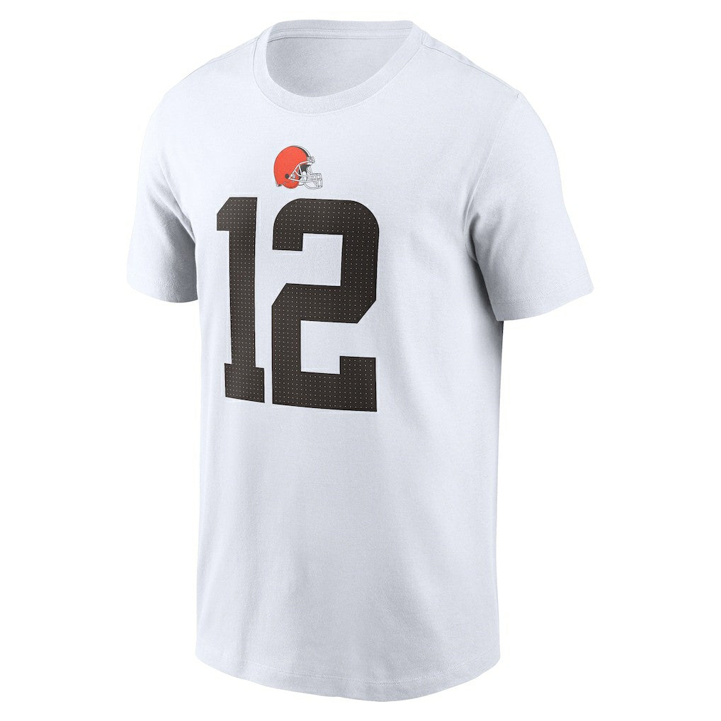 Shedeur Sanders Cleveland Browns 2025 NFL Draft Name & Number T-Shirt - White T-shirts