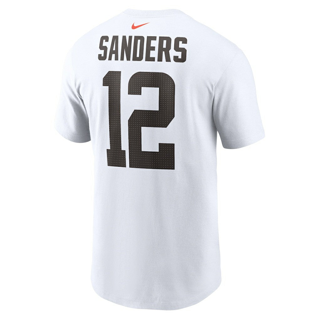 Shedeur Sanders Cleveland Browns 2025 NFL Draft Name & Number T-Shirt - White T-shirts
