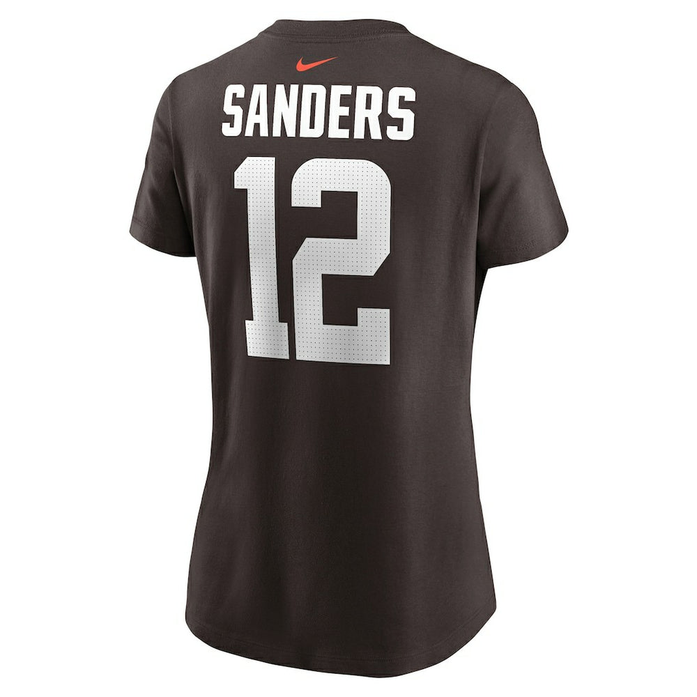 Shedeur Sanders Cleveland Browns Women's 2025 NFL Draft Name & Number T-Shirt - Brown T-shirts